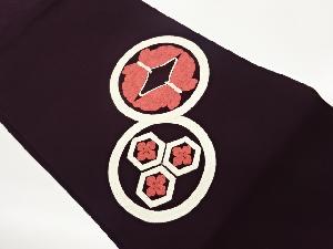 塩瀬丸に亀甲・花菱・抽象模様刺繍名古屋帯